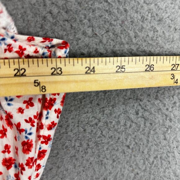 Old navy dress womens 2X ivory red floral lace pockets ruffle boho cottagecore - Picture 5 of 9
